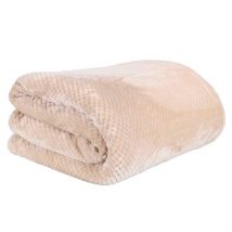Plaid Nid Abeille en Sherpa Beige Xxl 180x220cm - Home Déco Factory