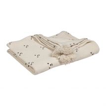 Plaid Ours en Coton Ecru et Beige 170x130cm - Songes - Jardin D'Ulysse