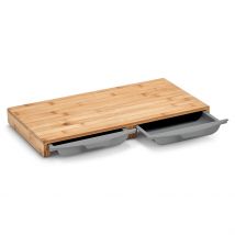 Planche à Découper en Bambou avec 2 Bacs Gris - Zeller