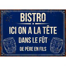 Plaque "bistro Ici On à La Tête" 21x15cm - Antic Line