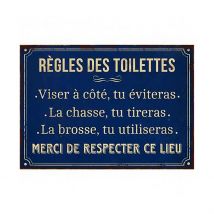 Plaque en Métal "règles Des Toilettes" - Antic Line