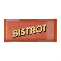 Plateau Rouge et Jaune 26x11cm - Bistrot Des Amis - Natives