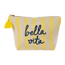 Pochette Bordee Bella en Coton Jaune et Bleu - Medi - SEMA Design