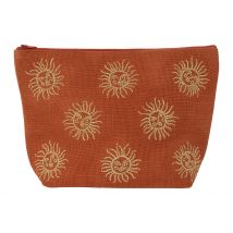 Pochette Brodée en Coton Terracotta et Doré - Allegra - SEMA Design