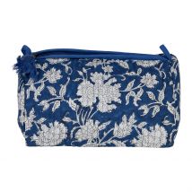 Pochette en Coton Matelassé et Doublure Imperméable Indigo - Flaura - SEMA Design