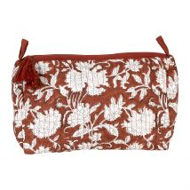 Pochette en Coton Matelassé et Doublure Imperméable Terracotta - Flaura - SEMA Design