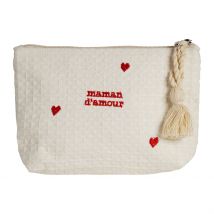 Pochette Maman en Coton Écru et Rouge - Famille - Jardin D'Ulysse