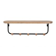 Porte Manteau avec Étagère en Fer Noir et Bois - Atelier - Comptoir de Famille