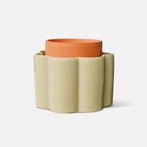 Pot Auto-arrosant en Céramique Vert Sauge et Argile D14cm - Paula - Pepin
