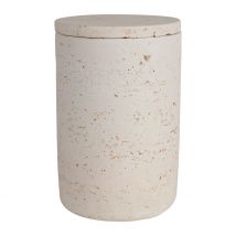 Pot avec Couvercle en Ciment Écru Moucheté H16.5cm - Organic - SEMA Design