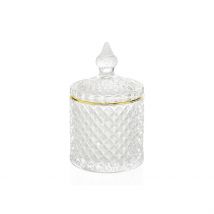 Pot Diamond en Verre Lissere Dore D8.5xh14.5cm - Andrea House