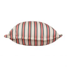 Pouf d'Extérieur en Tissu Rayé Rose et Émeraude 80x80cm - Sola - SEMA Design