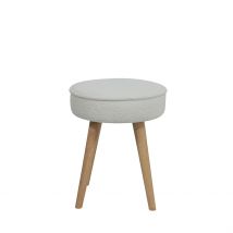 Pouf en Tissu Bouclette Ecru - Popy - Zago