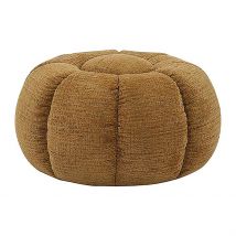 Pouf Rond en Tissu Moutarde - Aniak - Singulier