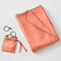 Rideau Ajustable en Lyocell Terracotta avec 8 Anneaux Pince 140x270cm - Lysandre - L'effet Papillon