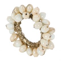 Rond de Serviette en Blanc Cassé - Fleuri - Côté Table