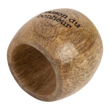 Rond de Serviette Maison Bonheur en Manguier Naturel - Famille - Jardin D'Ulysse