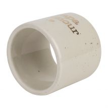 Rond de Serviette Papa en Grès Blanc Moucheté D3cm - Jardin D'Ulysse