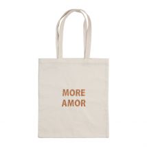 Sac Tote Bag "More Amor" en Coton Écru - Funky - SEMA Design