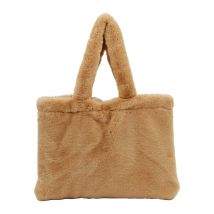 Sac Tote Bag Peluché Beige - Adalie - Idée Cadeau - SEMA Design