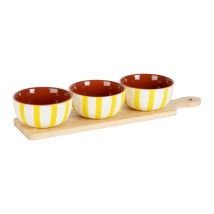 Service Apéritif 3 Bols en Grès Blanc et Jaune - Alaria - SEMA Design