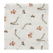 Serviette de Table en Coton Rose et Vert 40x40cm - Louise - Comptoir de Famille
