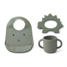 Set Bavoir/gobelet/anneau de Dentition Carol Vert Faune - Liewood