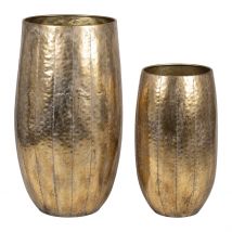 Set de 2 Vases en Fer Doré D45xh80cm - Baca - Côté Table