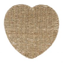 Set de Table Coeur en Jonc de Mer Naturel 37x38cm - Borneo - Côté Table