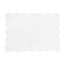 Set de Table Rectangulaire Blanc en Coton - Côté Table