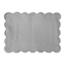 Set de Table Rectangulaire Boutis Gris Perle en Coton - Côté Table