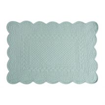 Set de Table Rectangulaire Boutis Vert d'Eau en Coton - Côté Table
