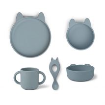 Set Vaiselle Enfant en Silicone Vivi Lapin Bleu de Mer - Liewood