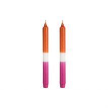 Set de 2 Bougies Chandelier Orange - Mica Decorations