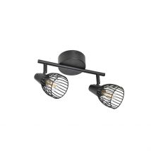 Spot 2 Lumières en Metal Filaire Noir L25cm - Jaro - Corep