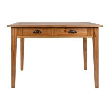 Table à Manger 2 Tiroirs en Sapin et Panneau de Bois Naturel 108x67cm - Terroir - Comptoir de Famille