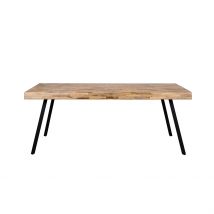 Table à Manger en Teck Massif et Pieds Métal 200x90cm - Suri - White Label Living