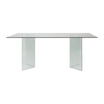 Table à Manger en Verre Trempé 180x90cm - Adela - Singulier