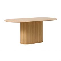 Table à Manger Ovale en Placage Chêne Naturel 180x95cm - Nola - Unique