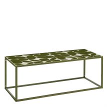 Table Basse de Jardin en Fer et Céramique Vert 99x41cm - Bologna - Mica Decorations