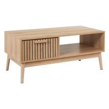 Table Basse en Bois Naturel 100x50 Cm - Kara - Home Déco Factory