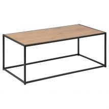 Table Basse en Plaqué Chêne et Métal Noir L100cm - Senzo - Ac Design