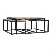 Table Basse Gigogne (lot de 3) en Manguier et Fer Noir -Noe - PG Trading