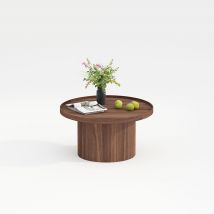 Table Basse Ronde en Bois de Châtaignier D80xH35cm - Plasma - Zago