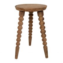 Bout de Canapé Rond en Bois Recyclé Naturel D34cm - Campagne - Comptoir de Famille