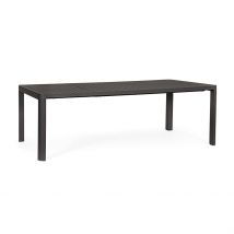 Table de Jardin avec Allonge en Aluminium Anthracite 100x240cm - Kiplin - Bizzotto