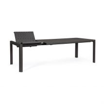 Table de Jardin avec Allonge en Aluminium Anthracite 180(+60)x100cm - Kiplin - Bizzotto