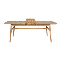 Table de Jardin avec Rallonge en Acacia Naturel 180-200x100cm - Cirina - Singulier