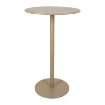 Table Haute d'Extérieur Ronde en Acier Taupe D60xh100cm - Ajay - SEMA Design