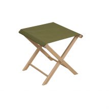 Tabouret d'Extérieur Pliant en Bois et Coton Vert H42cm - Colors - Jardin Privé